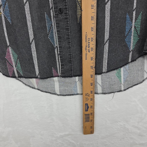 VTG Wrangler Western Shirt Aztec Geometric Button Up Shirt Sz Lg FADED WORN - Picture 9 of 13
